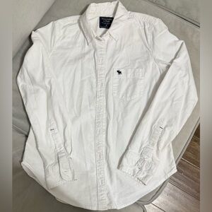 Abercrombie & Fitch White Casual Button Down Shirt